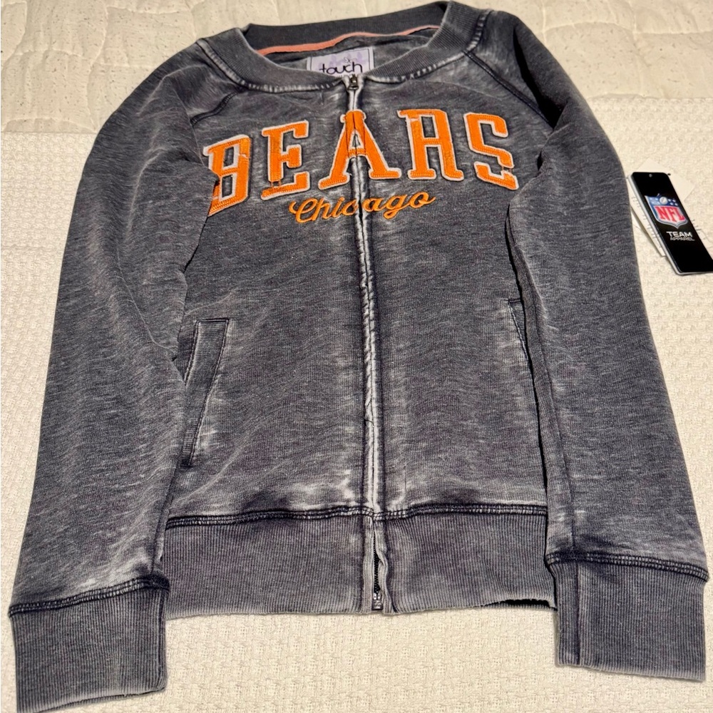 Touch by Alyssa Milano Gray Chicago Bears 🐻 zip up sweatshirt
